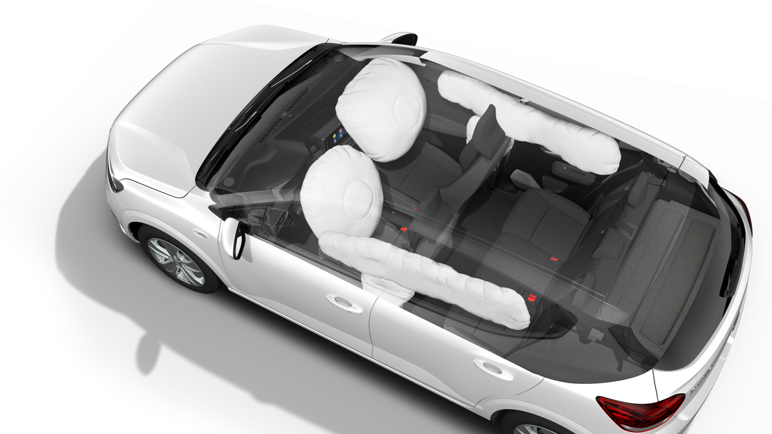 Frontairbags für Fahrer und Beifahrer (Beifahrerairbag deaktivierbar)
