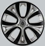 Enjoliveurs 15 pouces TAGE gris clair/noir avec logo Renault 