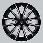 Enjoliveurs 15 pouces NADI noir brillant/gris argent avec logo Renault 