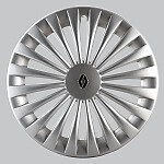 Enjoliveurs 15 pouces NOKA gris clair avec logo Renault 