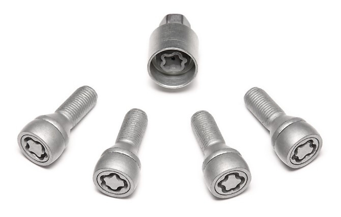 Tornillos antirrobo para llantas de aluminio, conjunto de 4 tornillos grises