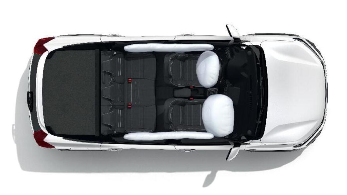 Front- und Seitenairbags für Fahrer und Beifahrer (Beifahrerairbag deaktivierbar) + Seitenairbags hi