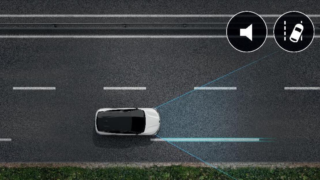 emergency lane keeping assist including solid line, oncoming traffic & road edge detection